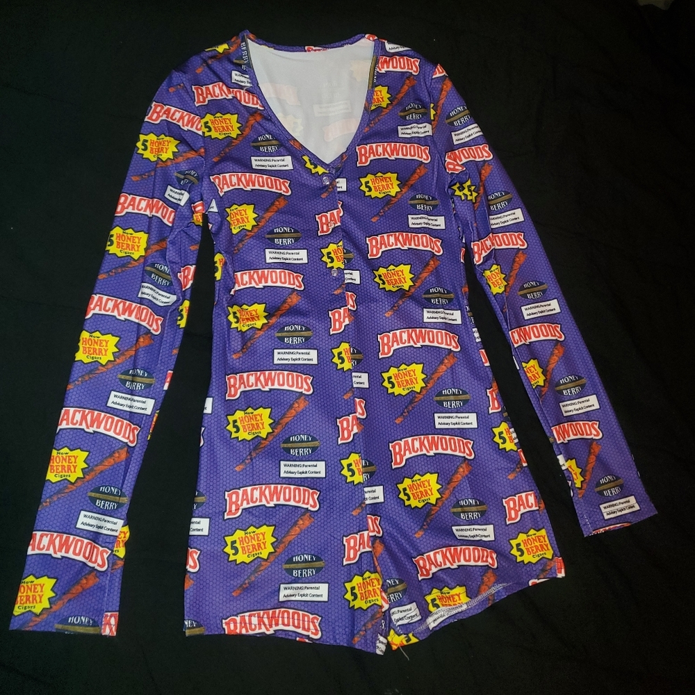 Purple backwood pajama romper